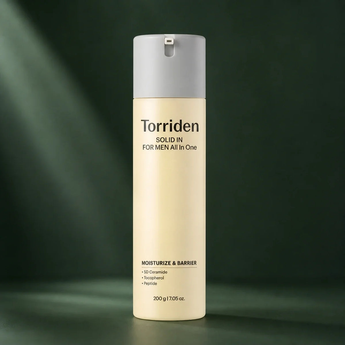 Soin Tout-en-Un Homme Solid In Céramides 200 g - visuel produit sur fond vert premium