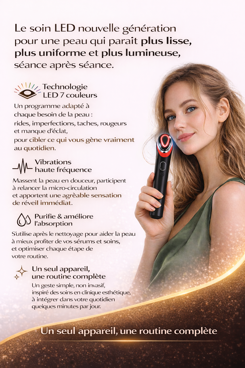 Soin visage LED à domicile Yoneya LumiSkin Pro mode d'emploi