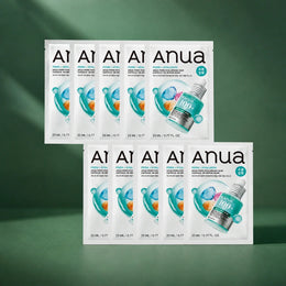 Lot de masques ANUA PDRN et acide hyaluronique sur fond vert premium
