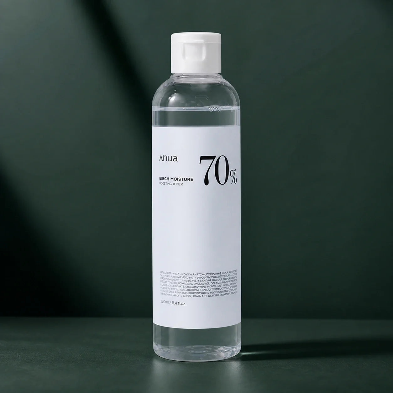 ANUA Toner hydratant Birch 70 Moisture Boosting 250 ml sur fond vert premium