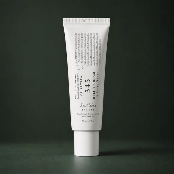 Crème Apaisante 345 Relief Cream Dr.Althea 50 ml sur fond vert premium