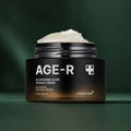 Medicube Crème Capsule Glutathion Glow AGE-R – pot ouvert sur fond vert premium