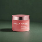 Medicube Crème Gelée au Collagène – pot de crème sur fond vert premium