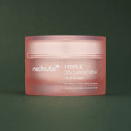 Medicube Crème Triple Collagen 4.0 – pot de crème sur fond vert premium