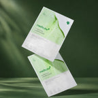 Duo de masques apaisants Medicube Super Cica sur fond vert profond