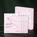 Medicube Masques Gel Collagène Rose PDRN – coffret et sachets sur fond vert premium
