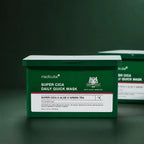 Masques Quotidiens Super Cica Medicube sur fond vert profond