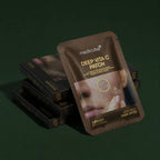 Medicube Patchs Ciblés Deep Vita C, sachet et boîtes sur fond vert profond
