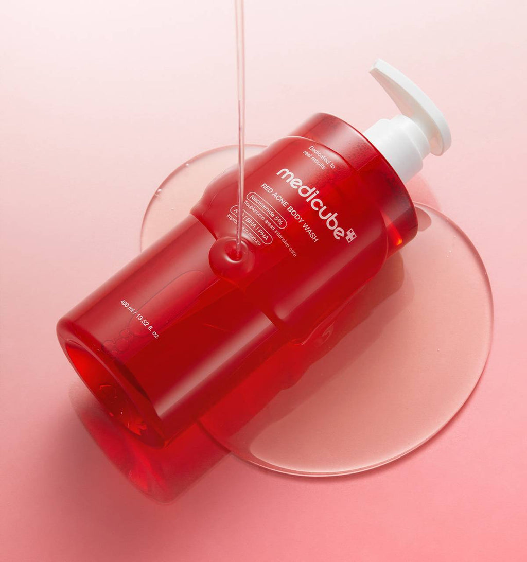 medicube Red Acne Body Wash 3.0 400ml — application