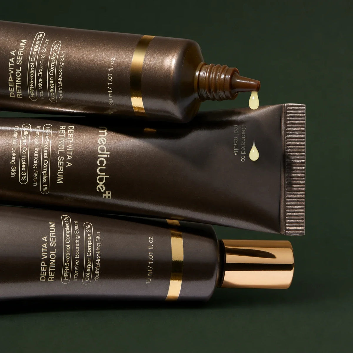 Détail des tubes Medicube Deep Vita A Retinol Serum