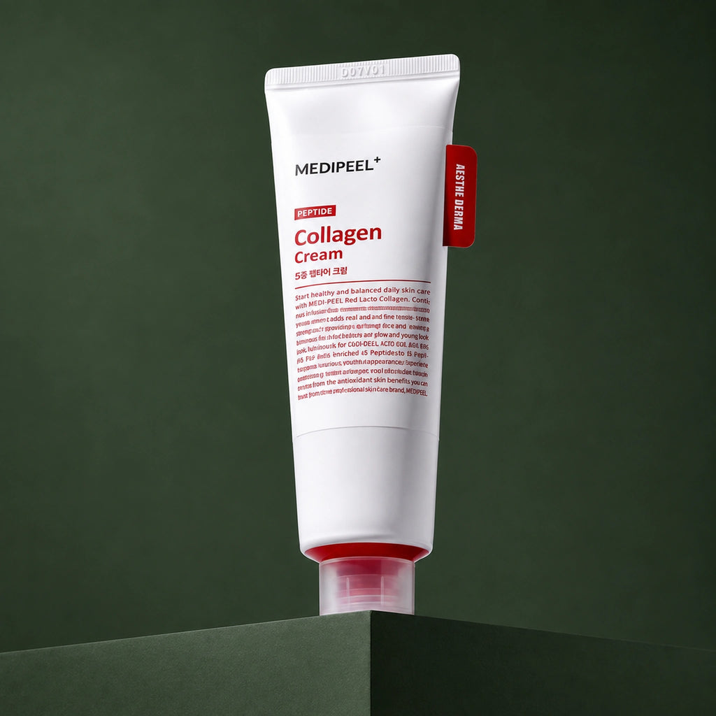Crème Barrière Red Lacto Collagen MEDIPEEL – vue principale sur fond vert profond.