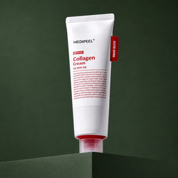 Crème Barrière Red Lacto Collagen MEDIPEEL – vue principale sur fond vert profond.