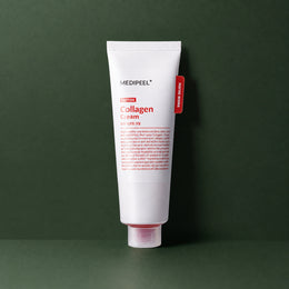 Crème Barrière Red Lacto Collagen MEDIPEEL – vue 4 sur fond vert profond.