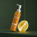 Gel Nettoyant Oxygénant aux Vitamines et au Citron MEDIPEEL – vue principale sur fond vert profond.