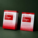Masque Tissu Raffermissant Red Lacto Collagen MEDIPEEL – vue 3 sur fond vert profond.