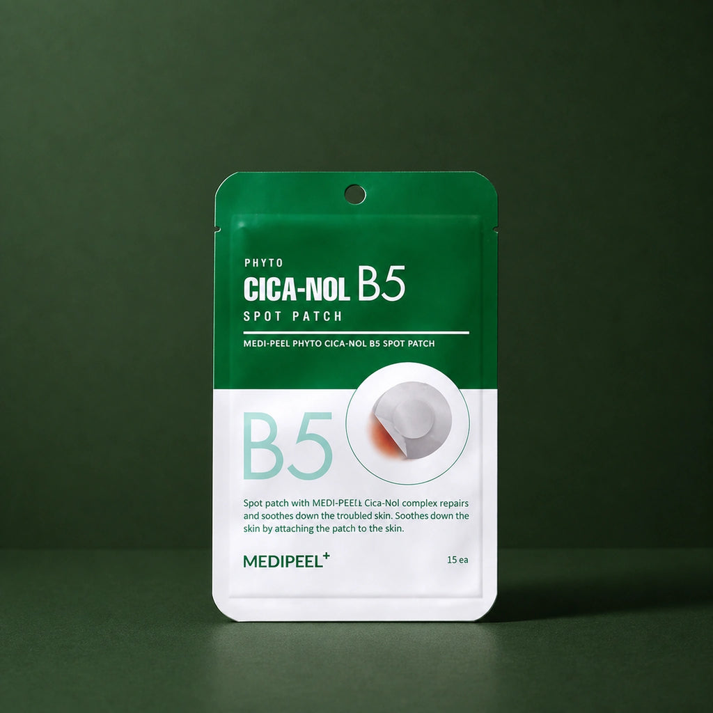Patchs Ciblés Apaisants PHYTO CICA-NOL B5 MEDIPEEL – vue principale sur fond vert profond.