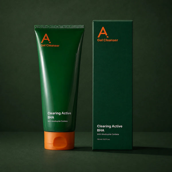 MEDITHERAPY A Clearing Active BHA Facial Gel Cleanser 150ml MEDITHERAPY – vue principale sur fond vert profond.