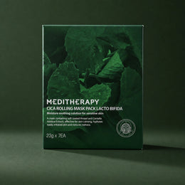 MEDITHERAPY Cica Rolling Mask Pack Lacto Bifida 23g X 7ea MEDITHERAPY – vue principale sur fond vert profond.