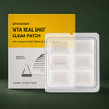 MEDITHERAPY Vita Real Shot Clear Patch 6patches (27.6mm X 18mm) MEDITHERAPY – vue principale sur fond vert profond.
