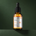 Ampoule Éclat Niacinamide et Acide Tranexamique WELLAGE sur fond vert profond