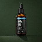 Ampoule Visage Botuleedle aux Peptides WELLAGE sur fond vert profond