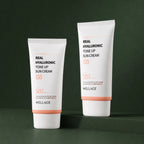 Crème Solaire Teintée Rosée SPF50+ PA++++ WELLAGE sur fond vert profond