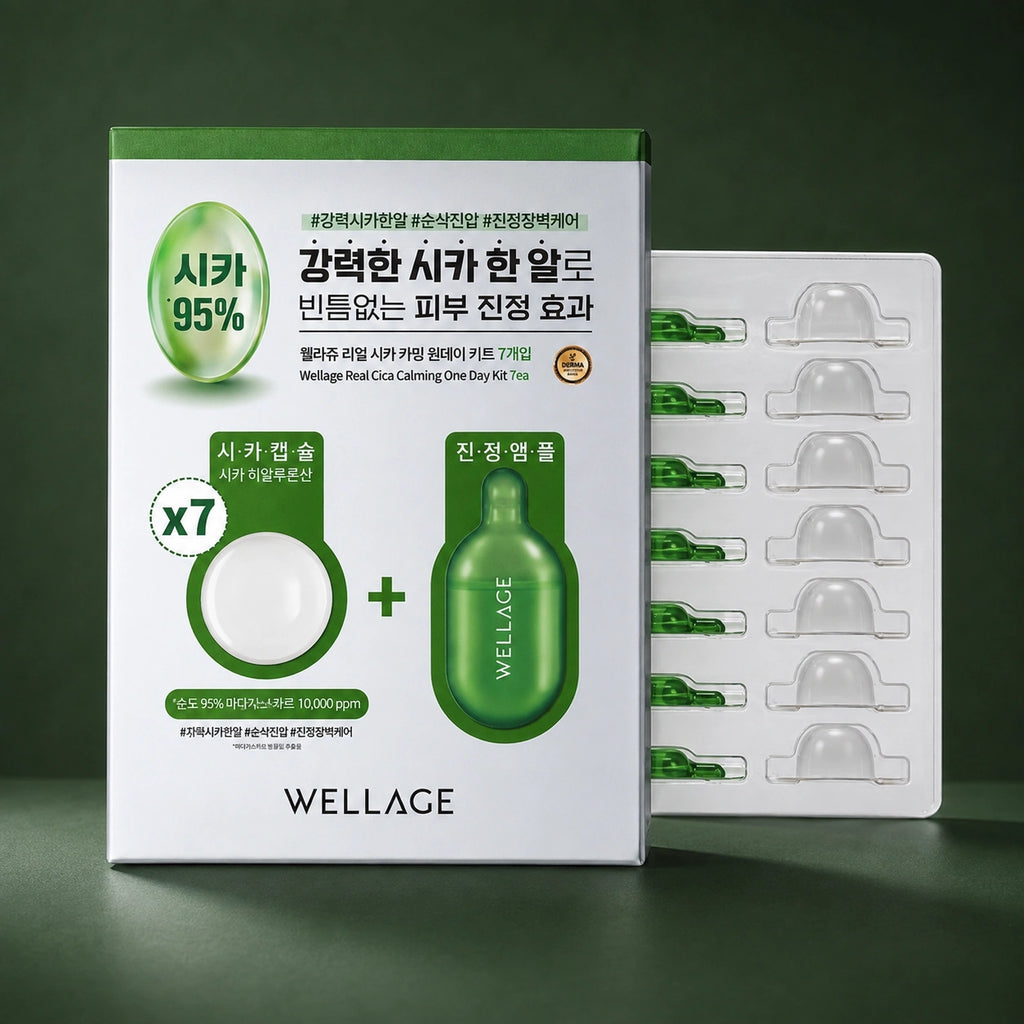Kit Apaisant Cica One Day WELLAGE sur fond vert profond