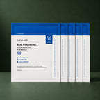 Masque Hydrogel Hydratant Acide Hyaluronique & PDRN WELLAGE sur fond vert profond