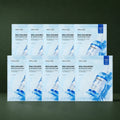 Masques Tissu Hydratants Hyaluronique Blue WELLAGE sur fond vert profond