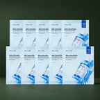 Masques Tissu Hydratants Hyaluronique Blue WELLAGE sur fond vert profond
